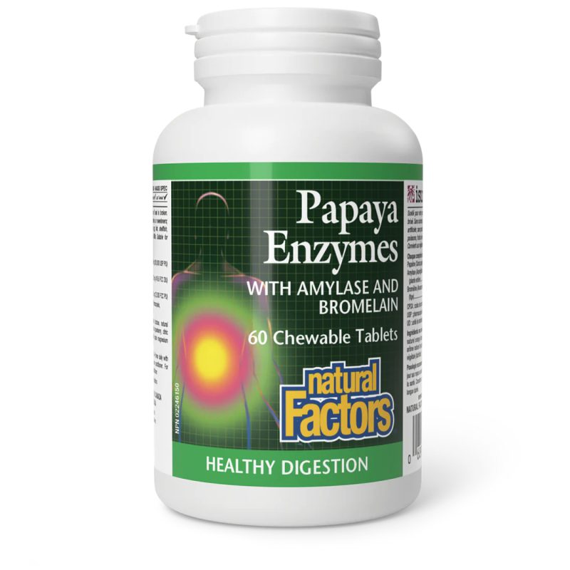 Natural Factors Papaya Enzymes with Amylase and Bromelain, 60 chewable tablets