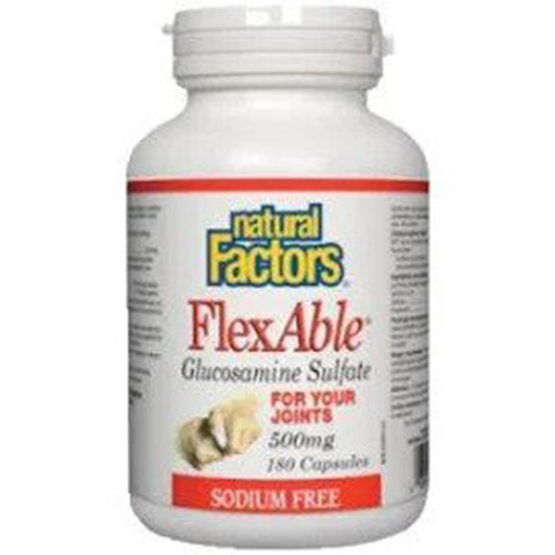 Natural Factors FlexAble® Glucosamine Sulfate Sodium Free - 500 mg, 180 Capsules