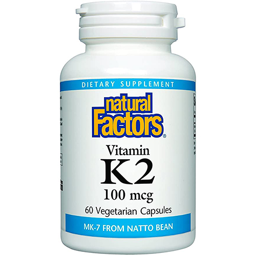 Natural Factors Vitamin K2 - 100 mcg, 60 Vegetarian Capsules
