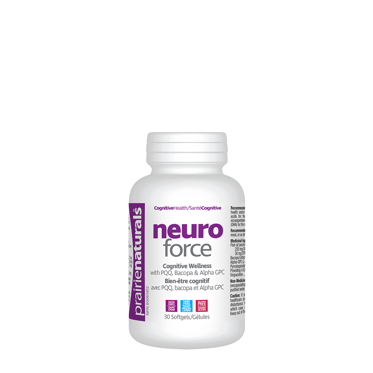 Prairie Naturals Neuro Force with PQQ, Bacopa & Alpha GPC, 30 gels