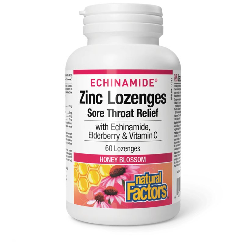 Natural Factors Zinc Lozenges - Honey Blossom, 60 lozenges
