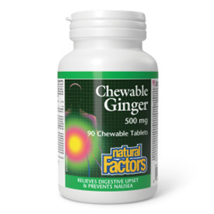 Natural Factors Chewable Ginger - 500 mg, 90 chewable tablets