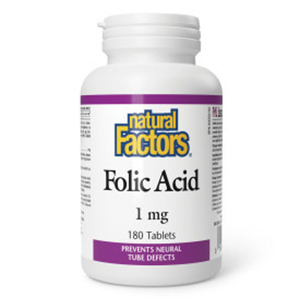 Natural Factors Folic Acid - 1 mg, 180 tablets