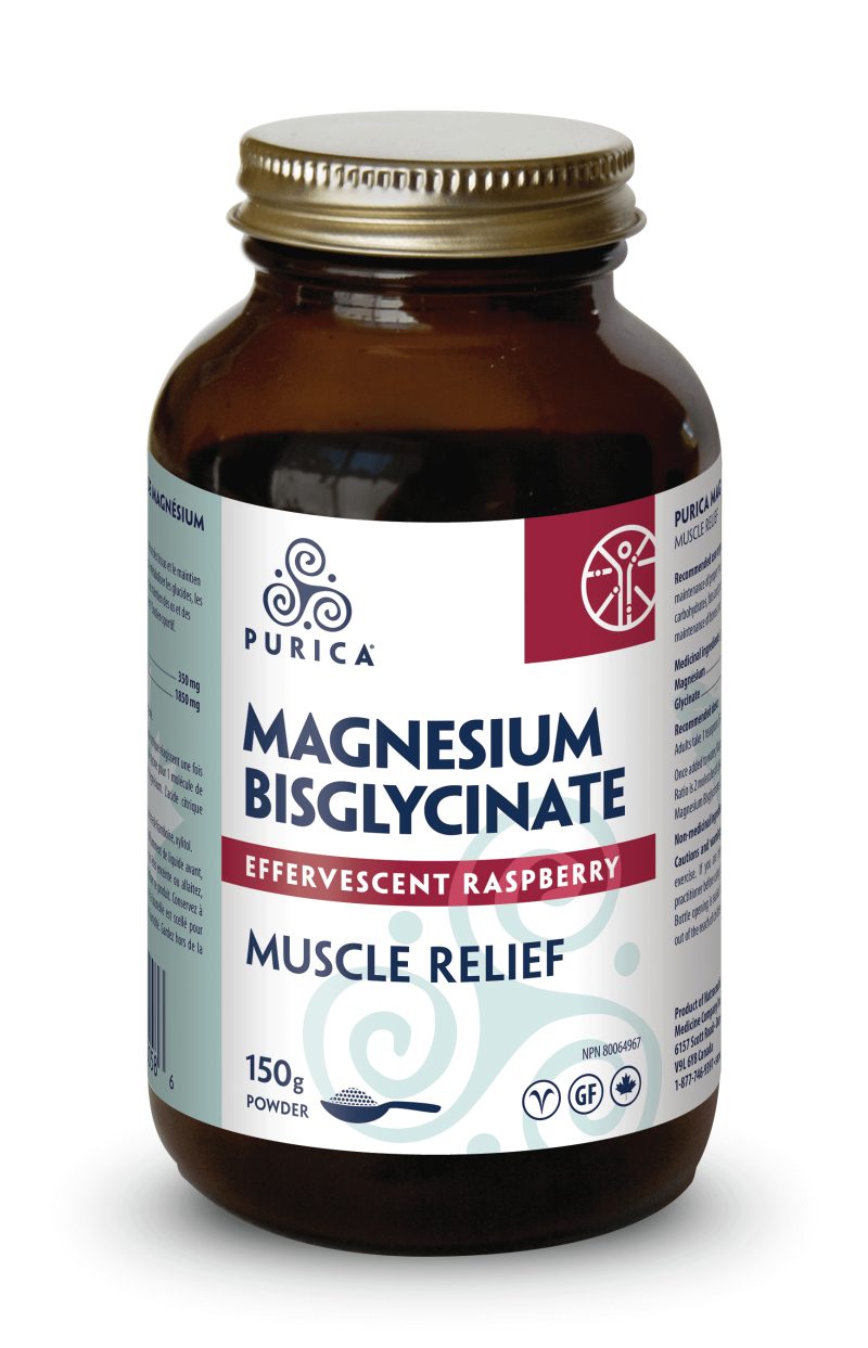 Purica Magnesium Bisglycinate Effervescent - Raspberry, 150 g