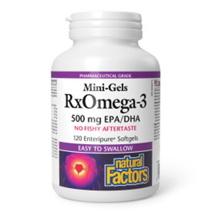 Natural Factors RxOmega-3 mini-gels - 500 mg EPA/DHA, 120 softgels