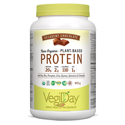 VegiDay Raw Organic Plant Based Protein - Decadent Chocolate, 972 g