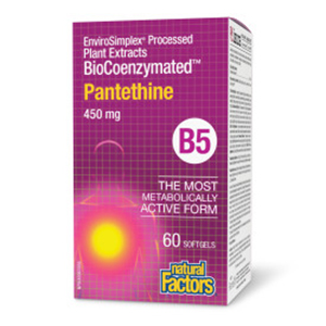 Natural Factors BioCoenzymated Pantethine 450mg (Active B5) 60 sg