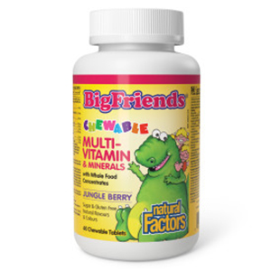 Natural Factors BigFriends Chewable Multivitamin - Jungle Berry, 60 tabs