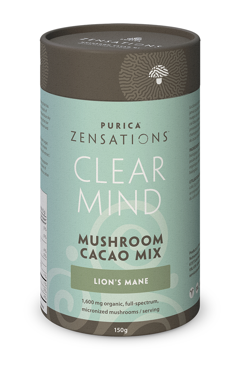 Purica Zensations Clear Mind - Lion's Mane Mushroom Cacao Mix, 150g