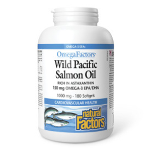 Natural Factors Wild Pacific Salmon Oil - 1000mg, 180 softgels