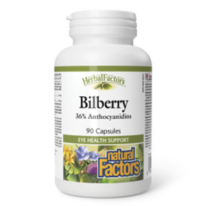 Natural Factors Bilberry 25% Anthocyanidins, 90 Capsules
