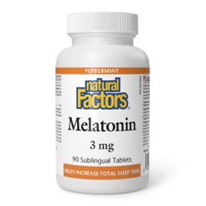 Natural Factors Melatonin - 3 mg Peppermint, 90 Sublingual Tablets