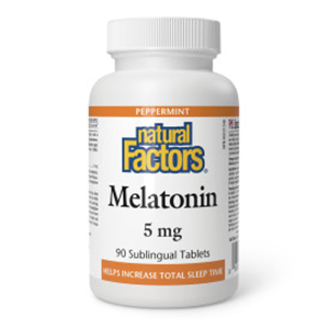 Natural Factors Melatonin - 5 mg Peppermint, 90 Sublingual Tablets