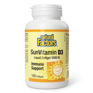 Natural Factors Vitamin D3 - 1000 IU, 180 Softgels