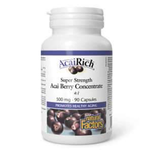 Natural Factors AcaiRich Super Strength Acai Berry Concentrate - 500 mg, 90 Capsules