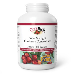 Natural Factors CranRich Super Strength Cranberry Concentrate - 500 mg, 180 Capsules