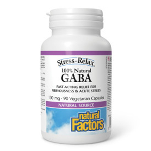 Natural Factors GABA 100% Natural Source - 100 mg, 90 Vegetarian Capsules