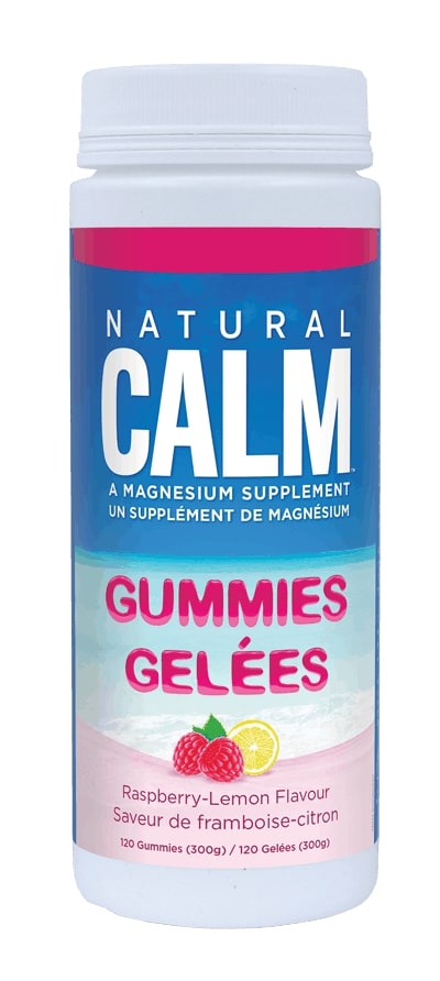 Natural Calm Magnesium Gummies - Raspberry Lemon, 120 gummies