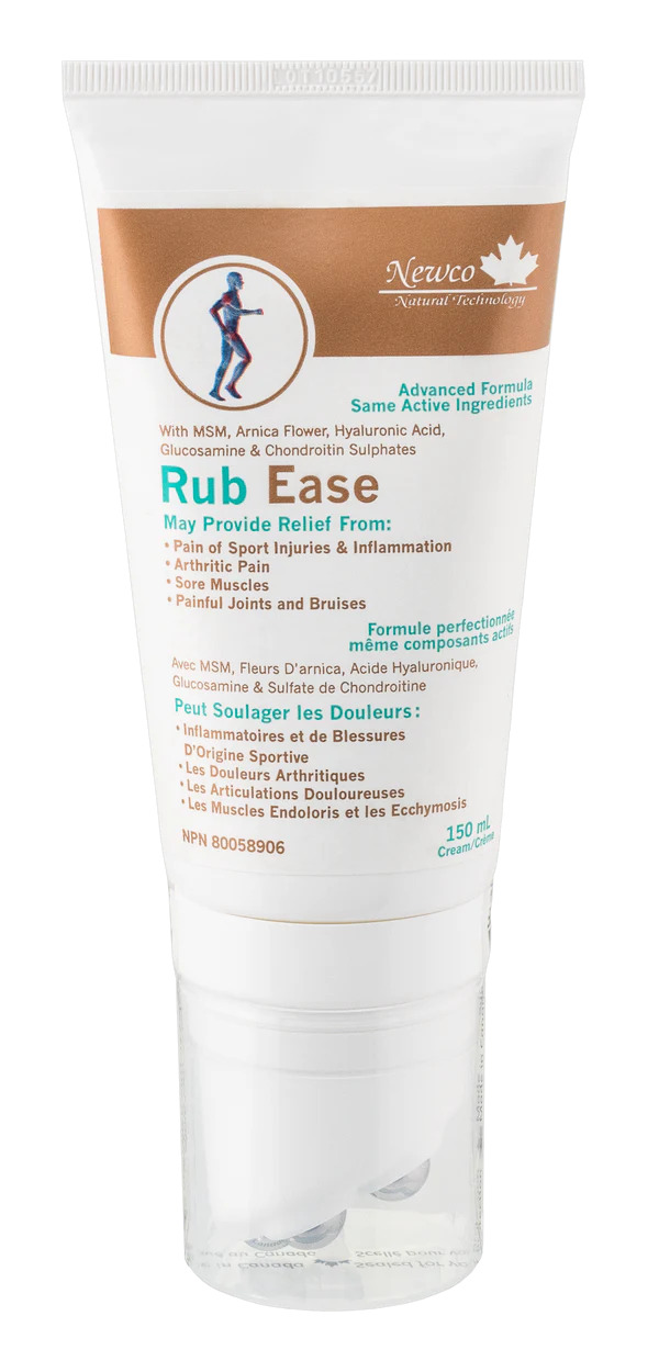 Newco Natural Rub Ease (Pain Relief Cream) Roller Ball Massage Applicator, 150ml