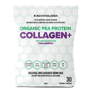 Schinoussa Super Foods Organic Pea Protein Collagen+ - Unflavoured, 360g