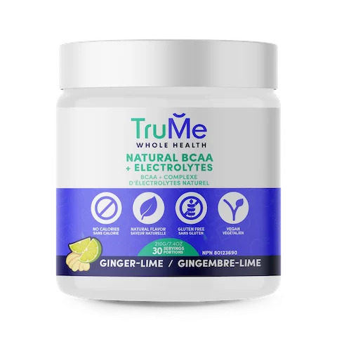 TruMe Whole Health Natural BCAA + Electrolytes - Ginger-Lime, 210g