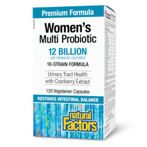 Natural Factors Women's Multi Probiotic - 12 Billion Active Cells, 120 vegetarian capsules