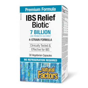 Natural Factors IBS Relief Biotic - 7 billion active cells, 30 Vcaps