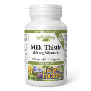 Natural Factors Milk Thistle 150 mg Silymarin - 250 mg, 120 capsules