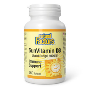 Natural Factors Vitamin D3 - 1000 IU, 360 Softgels