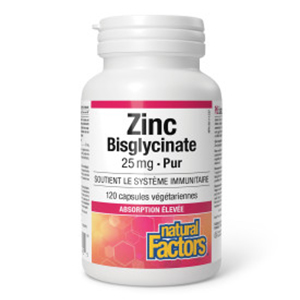 Natural Factors Zinc Bisglycinate 25mg, 120 Vcaps