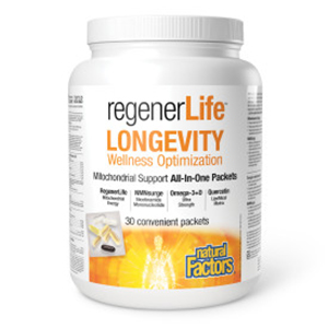 Natural Factors RegenerLife Longevity Kit, (30 Cello Packs)