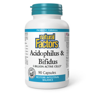 Natural Factors Acidophilus & Bifidus - 5 Billion Active Cells, 90 capsules