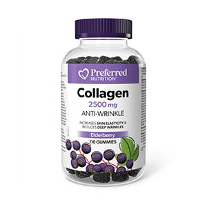 Preferred Nutrition  Collagen 2500 mg., 110 gummies, elderberry