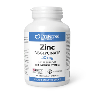 Preferred Nutrition Zinc Bisglycinate 50 mg, 150 Vcaps