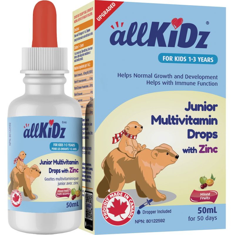 AllKidz Junior Multivitamin Drops with Zinc - Mixed Fruits, 50ml