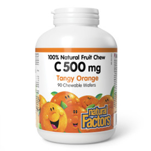 Natural Factors Vitamin C - 500 mg Tangy Orange, 90 chewable tablets