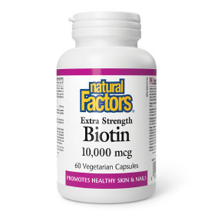 Natural Factors Biotin ES - 10,000 mcg, 60 vegetarian capsules