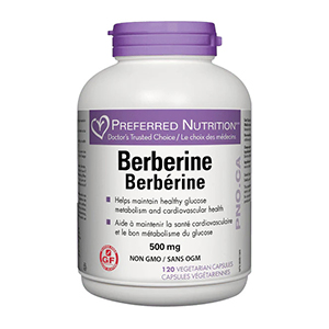 Preferred Nutrition Berberine - Maintain Healthy Glucose 500 mg, 120 Vcaps