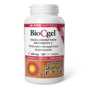 Natural Factors BioCgel High Absorption Ascorbate C 500mg, 210sg