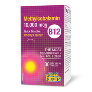 Natural Factors B12 Methylcobalamin 10,000 mcg, 30 subtabs