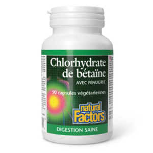 Natural Factors Betaine Hydrochloride with Fenugreek, 90 Capsules