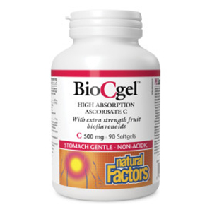Natural Factors BioCgel High Absorption Ascorbate C - 500 mg, 90 Softgels