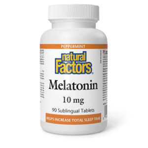 Natural Factors Melatonin - 10 mg Peppermint, 90 Sublingual Tablets