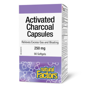 Natural Factors Activated Charcoal - 250mg, 90 gels