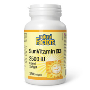 Natural Factors Vitamin D 2500IU, 360 softgels