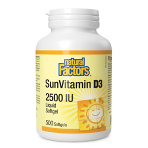 Natural Factors Vitamin D 2500IU, 500 softgels