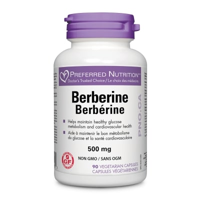Preferred Nutrition Berberine - Maintain Healthy Glucose 500 mg, 90 Vcaps