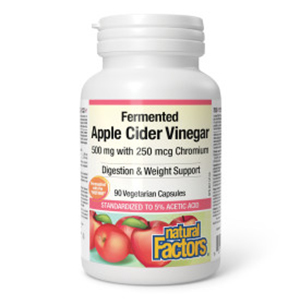 Natural Factors Apple Cider Vinegar with Chromium 500mg / 250mcg, 90 Vcaps