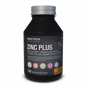 Innotech Nutrition Zinc Plus - Zinc, Vitamins D, C, K2 and Biotin, 120 caps