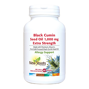 New Roots Black Cumin Seed Oil 1000 mg Certified Organic, 60 softgels